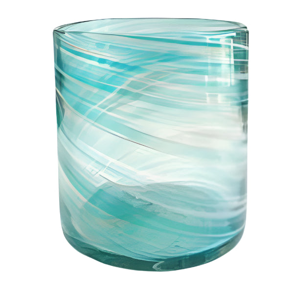 Large Vogue Jar – Mint Blue Swirl
